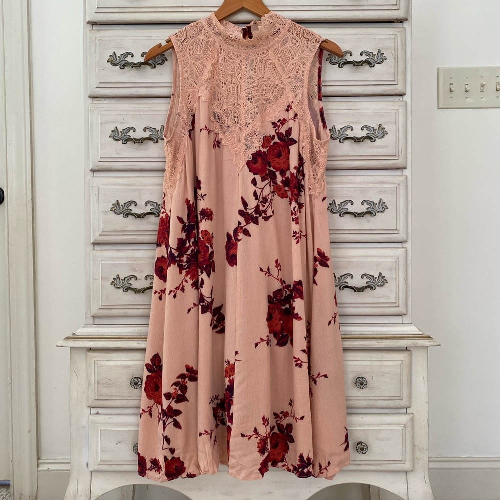 Vici Pink Floral Babydoll Dress
